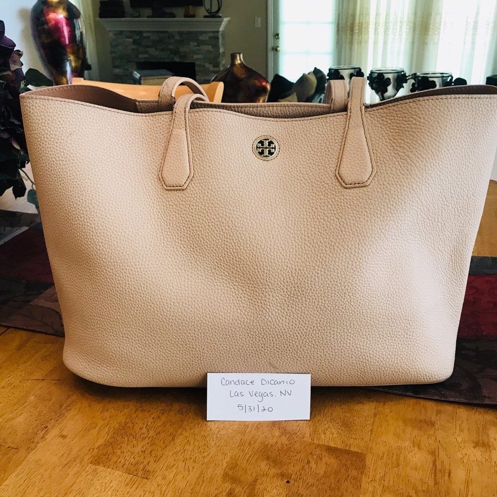 Tory Burch oak/ginger perry tote